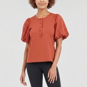 Old Navy Blouse/Tunic Top Rust Brown Puff Sleeve, Size L